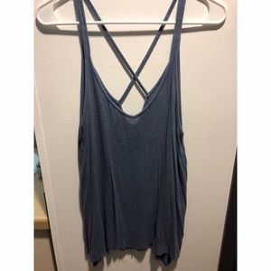 Blue Flowy Tank Top